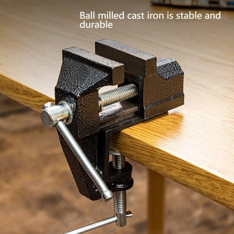 Mini Bench Vise For Woodworking - Compact & Multi-Purpose Clamping Tool With Carbon Steel Jaws, Anti-Slip Base, Ideal For Home DIY & Craft Projects_voghion.com
