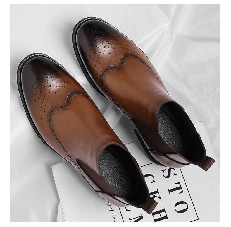 Stivaletti Chelsea retrò britannici, stivaletti bassi, scarpe brogue in velluto, stivali Martin, stivali da uomo di grandi dimensioni transfrontalieri, dropshipping_voghion.com