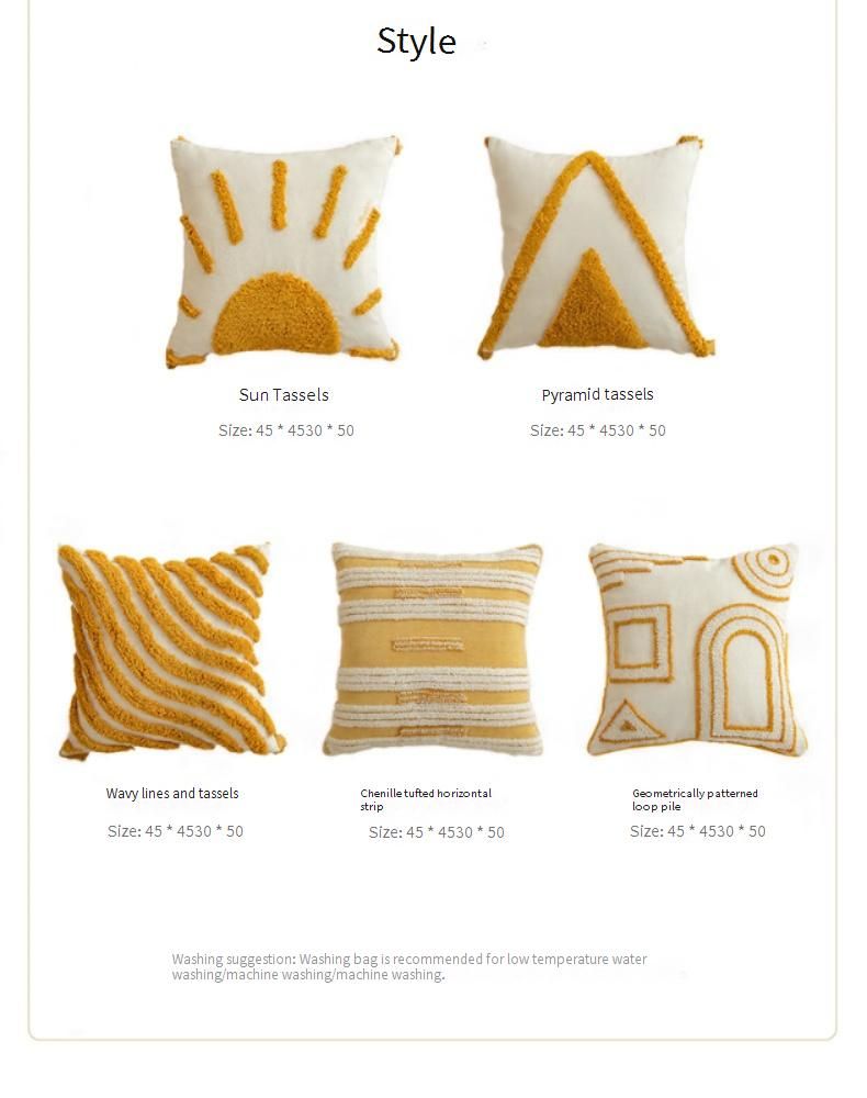 Cuscino decorativo Bohemian Gold Sun con nappe - Fodera per cuscino in ciniglia con motivo geometrico per divano, letto e arredamento per la casa_voghion.com