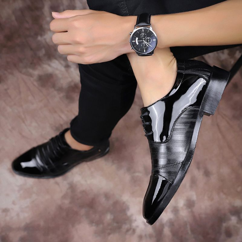 Zapatos de cuero puntiagudos de negocios para hombres de alta calidad, zapatos formales_voghion.com