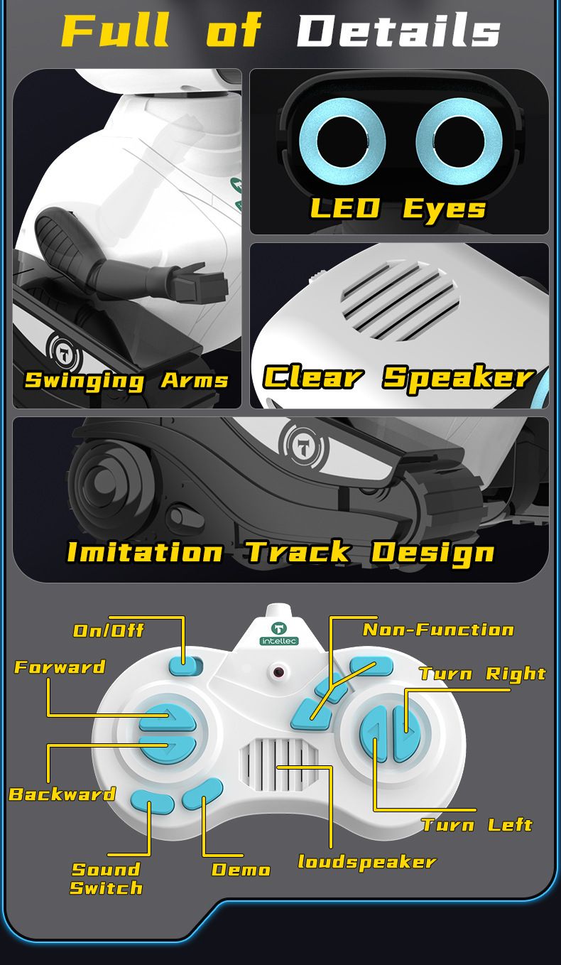 Cross Border Remote Control Robot Toy Light Concert Dance Electric Car Children's Intelligent Robot Toy Gift_voghion.com