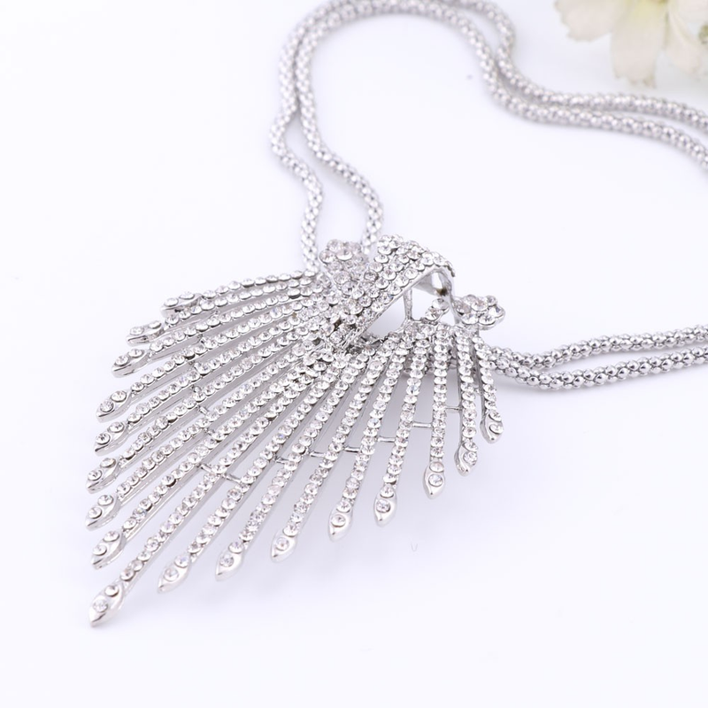 Feine afrikanische Perlen Schmucksets Halskette Armreif Ohrringe Ringe Kristall Party Hochzeit Goldfarbe Brautzubehör_voghion.com