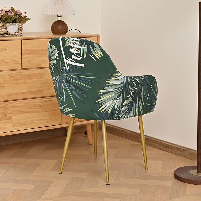 Arc Shaped Printed Milky Silky Stretch Chair Cover Four Seasons Universal Dining Table Arc Chair Cover_voghion.com