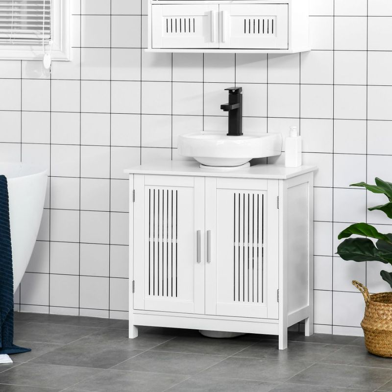 Sink Cabinet Adjustable Vanity Under With Doors Under Sink Bathroom With Modern Pedestal Cabinet Bathroom Kleankin S Cupboard 2_voghion.com