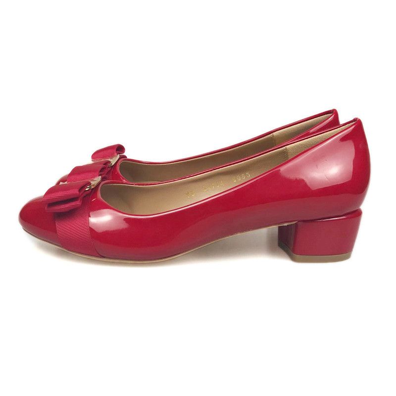 High Version Bowknot Single For Women 2025 New Style Feijia Genuine Leather Red Chunky Heel Shallow Mouth Round Toe_voghion.com