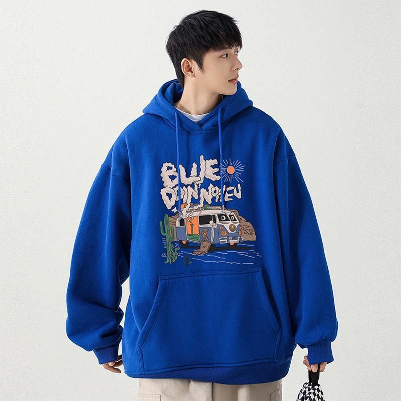 Felpa con cappuccio uomo primavera e autunno, marchi di tendenza Instagram, maglietta base a maniche lunghe, vestibilità comoda per uomo, taglia 12_voghion.com