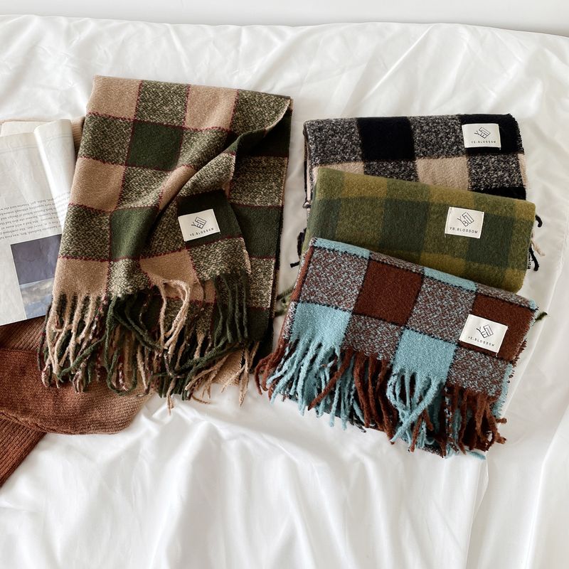 Sciarpe alla moda europee e americane, scialli con frange caldi, leggeri, di lusso e di alta qualità per donne autunnali e invernali, classici grandi quadrati in imitazione cashmere_voghion.com