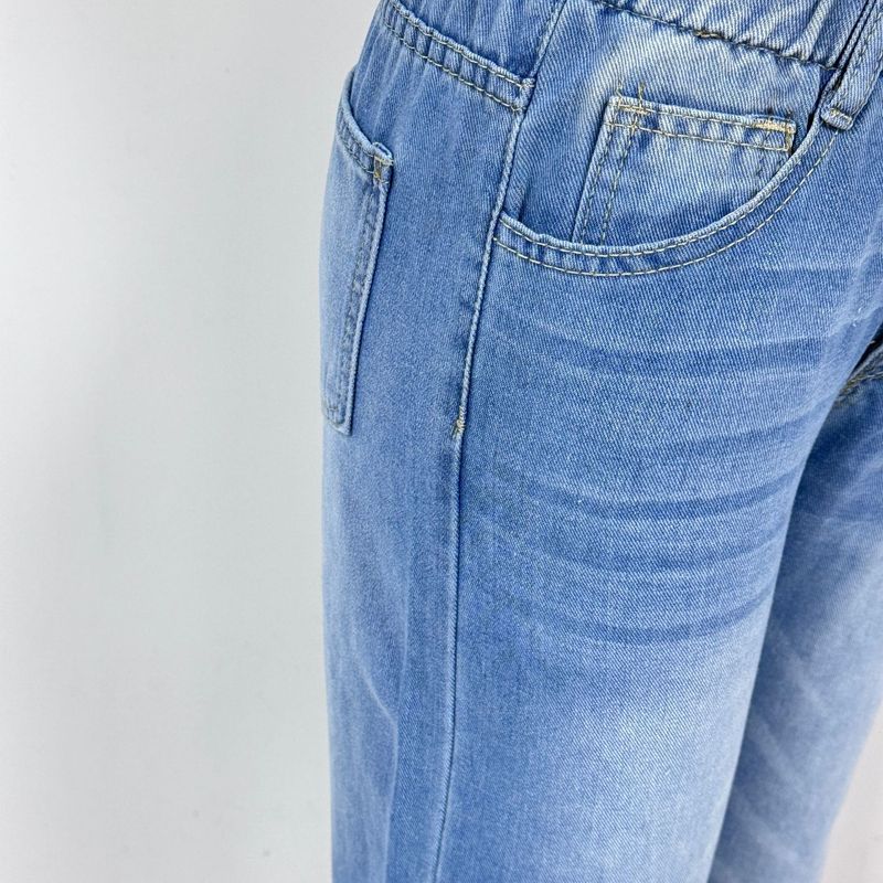 Abbigliamento da donna, jeans a gamba larga, vita alta elasticizzata, pantaloni svasati, pantaloni larghi Y2K_voghion.com