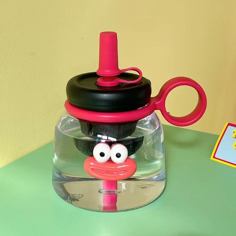 Girls' Water Bottle Summer High-Value Straw Belly Large Capacity Strainer High Temperature Resistant Cute Tea Brewing_voghion.com