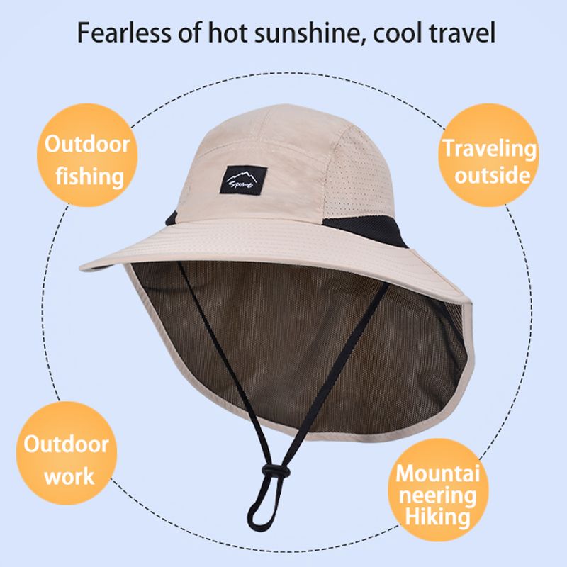 Hot Sale Xioguan 100% polyester 9249 summer men's and women's large brimmed shawl fisherman quick drying breathable sunshade hat_voghion.com