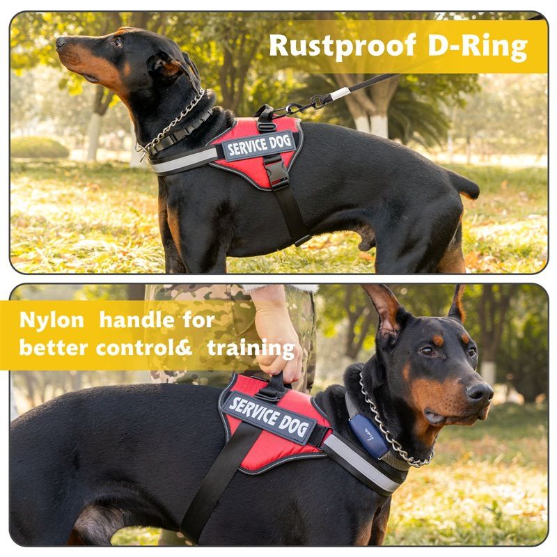 Guinzaglio per cani in pelle PU riflettente con imbracatura anti-groviglio e design retrattile per cani_voghion.com