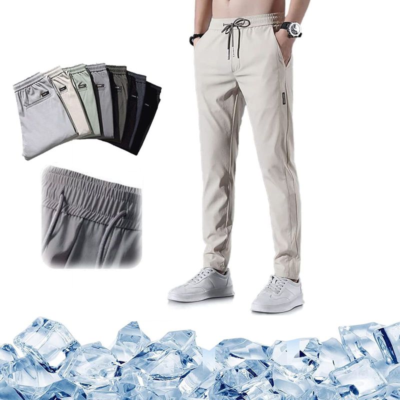 Pantaloni sport casual pentru bărbați, cu uscare rapidă, talie elastică, respirabil, pentru alergare, jogger, cu cordon, cu buzunare_voghion.com