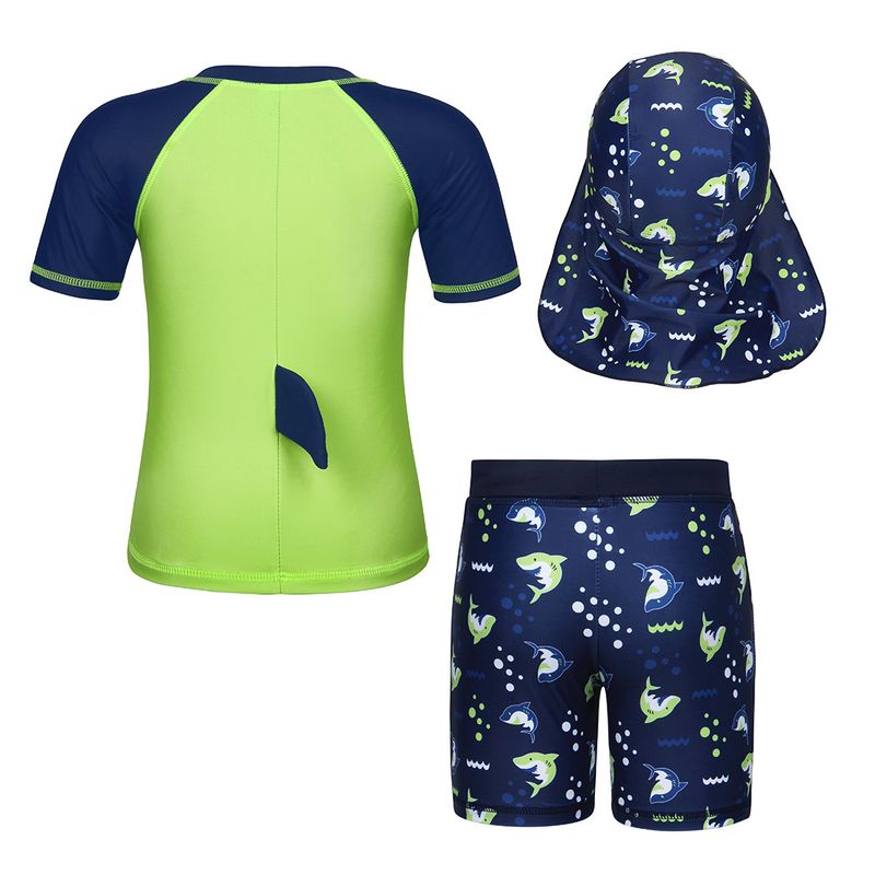 Madre y niños Nueva ropa para niños Traje de baño para niños Traje de baño para niños europeos y americanos Traje de surf con protección solar de tiburón de dibujos animados de una pieza para niño_voghion.com