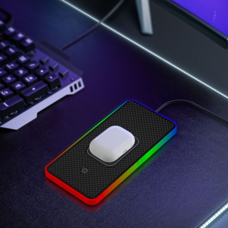 Caricabatterie wireless per auto con luce ambientale RGB commutabile D15Key compatibile con Mercedes-Benz BMW universale_voghion.com