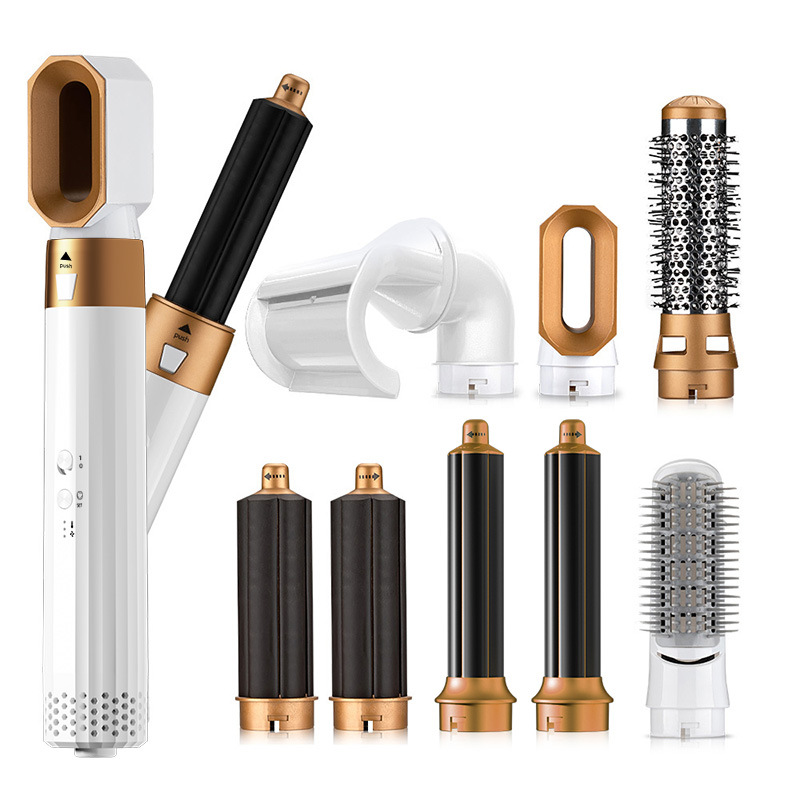 Spazzola elettrica ad aria calda 8 in 1 Asciugacapelli Piastra per capelli Set di strumenti per lo styling arricciacapelli professionale_voghion.com