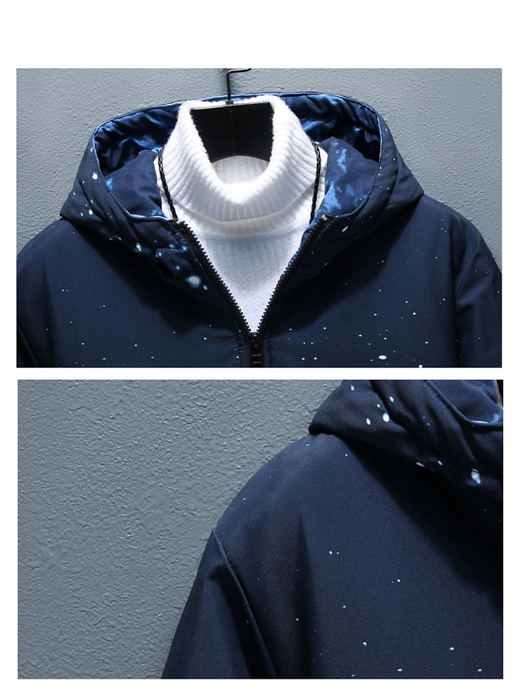 Mit Baumwolle gefütterter Wintermantel für Herren. Baumwollgefütterte Herbst- und Wintertrendjacke für Herren. Schwere, lässige, mit Baumwolle gefütterte Herrenjacke_voghion.com