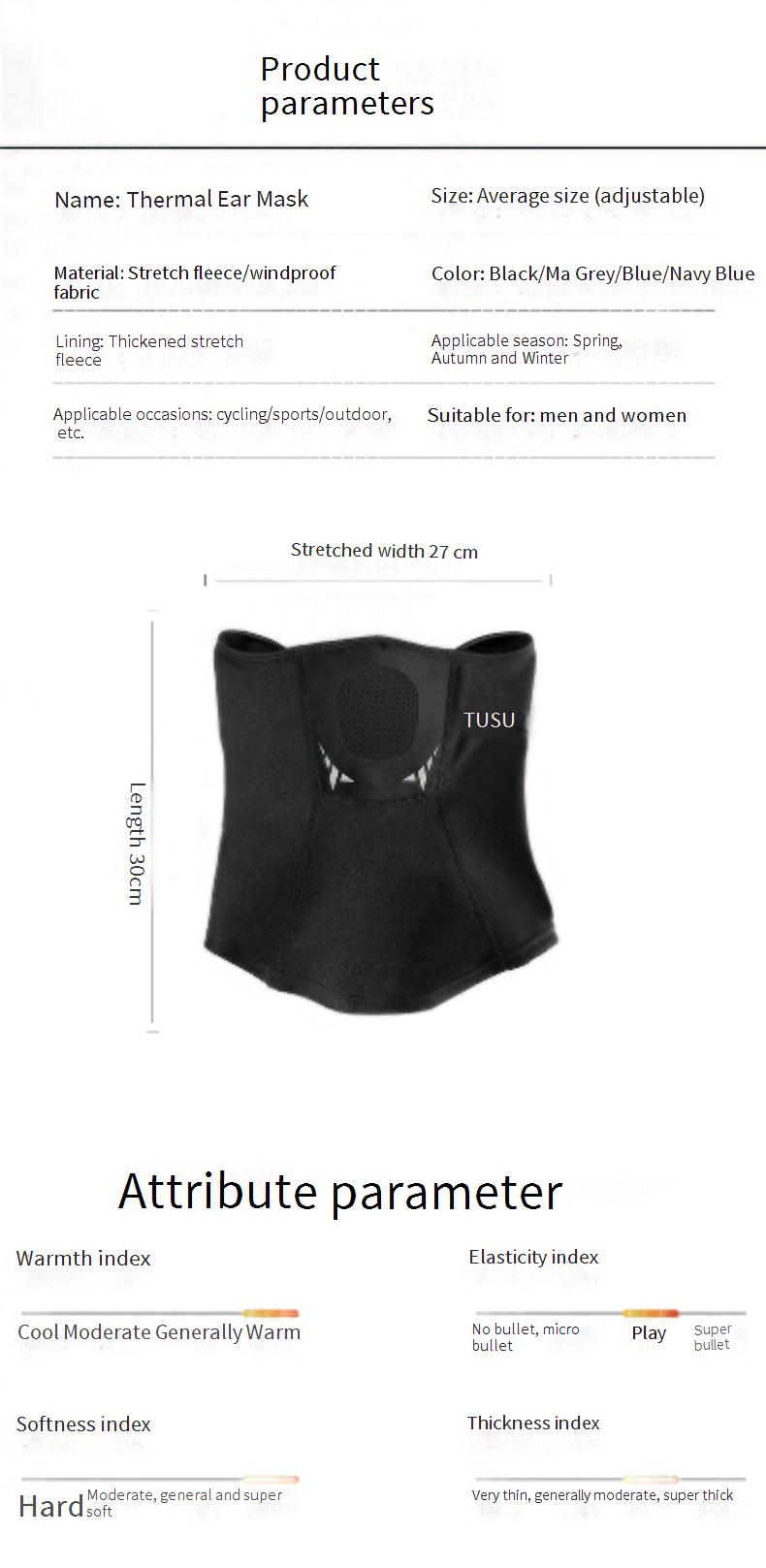 Unisex Sport-Fahrradmaske Warme Gesichtsmaske Hals- und Ohren-Skimaske Kaltes Lätzchen für den Außenbereich_voghion.com