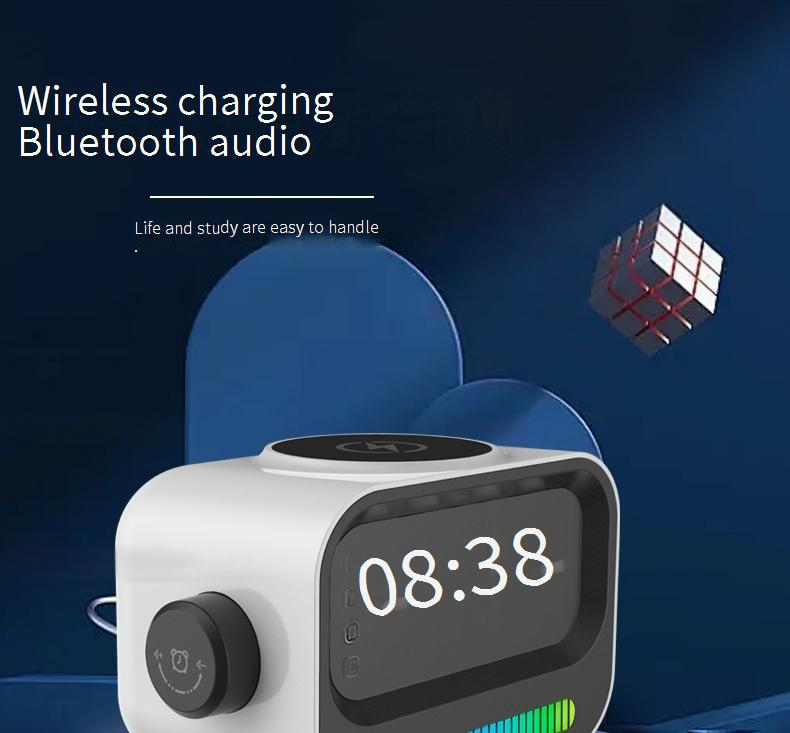 Draagbare luidsprekers AI Audio Intelligente stem Draadloze omroeper Internet beroemdheid met schermtimer Wekker Mini plastic Bluetooth-luidspreker_voghion.com