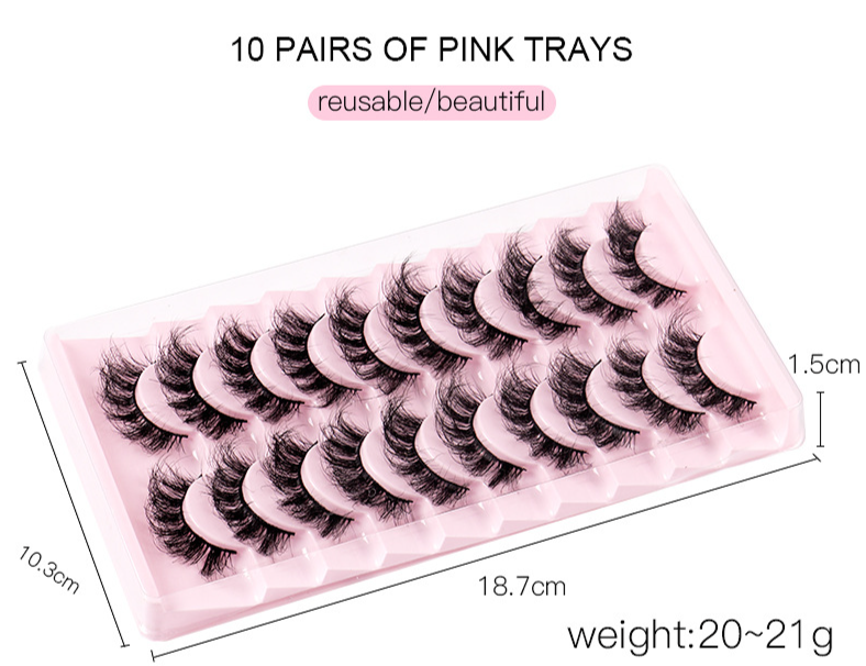 10 Pairs Natural One - Piece False Eyelashes Faux Mink Fluffy Style Curly And Dense For Stage Makeup Create Dramatic Eye Look_voghion.com
