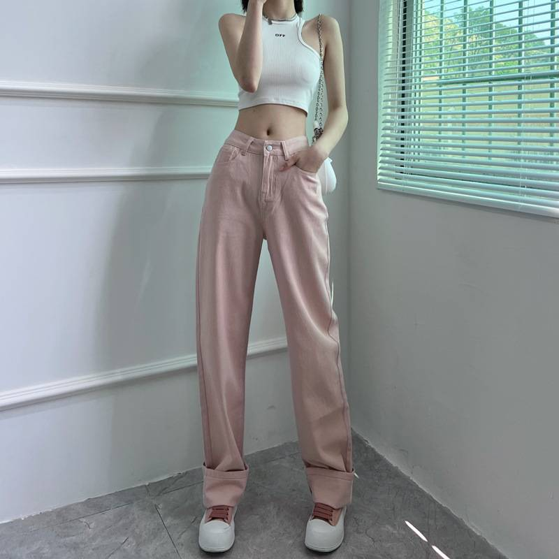 Jeans a zampa extra lunghi per donne alte - Pantaloni a gamba larga a vita alta con elastico, pantaloni in denim taglie forti_voghion.com