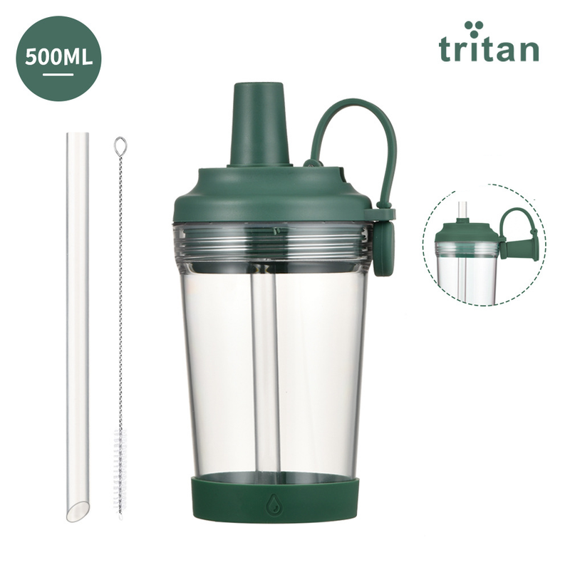 Bouteilles d'eau neuves de 500 ml avec paille en Tritan et grands trous pour thé au lait perlé, gobelet à eau portable avec poignée magnétique BOBA_voghion.com