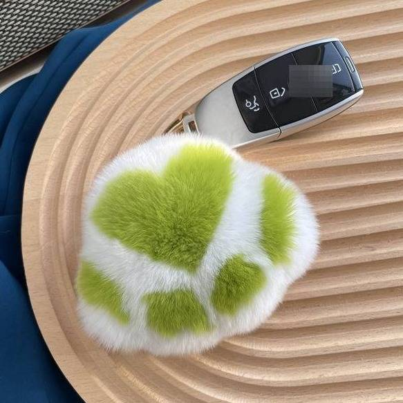 Portachiavi in morbida pelliccia di coniglio - Grazioso design a forma di zampa di gatto e zampa d'orso, regalo perfetto per compleanni, matrimoni, souvenir di viaggio e altro ancora._voghion.com
