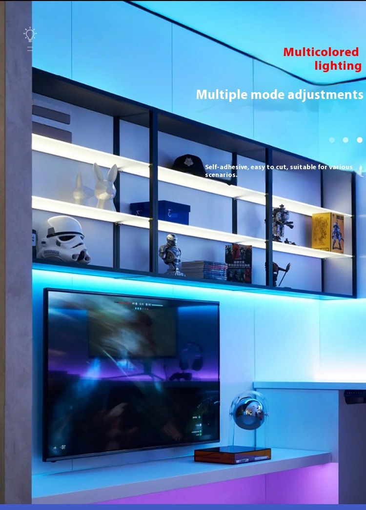 Tira de luces LED RGB Bluetooth USB de 5 V: barra de luz inteligente con cambio de color SMD 5050 para retroiluminación de TV, escritorios de juegos y ambientación._voghion.com