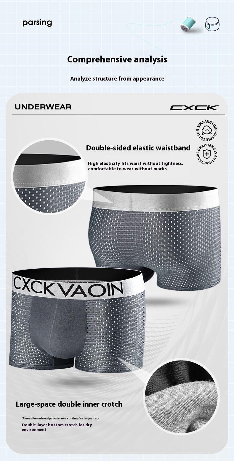 Cuecas boxer masculinas de malha respirável - Roupa íntima de nylon refrescante com forro que absorve a umidade, ajuste confortável para grandes e altos (G-4GG, multicolorido)_voghion.com