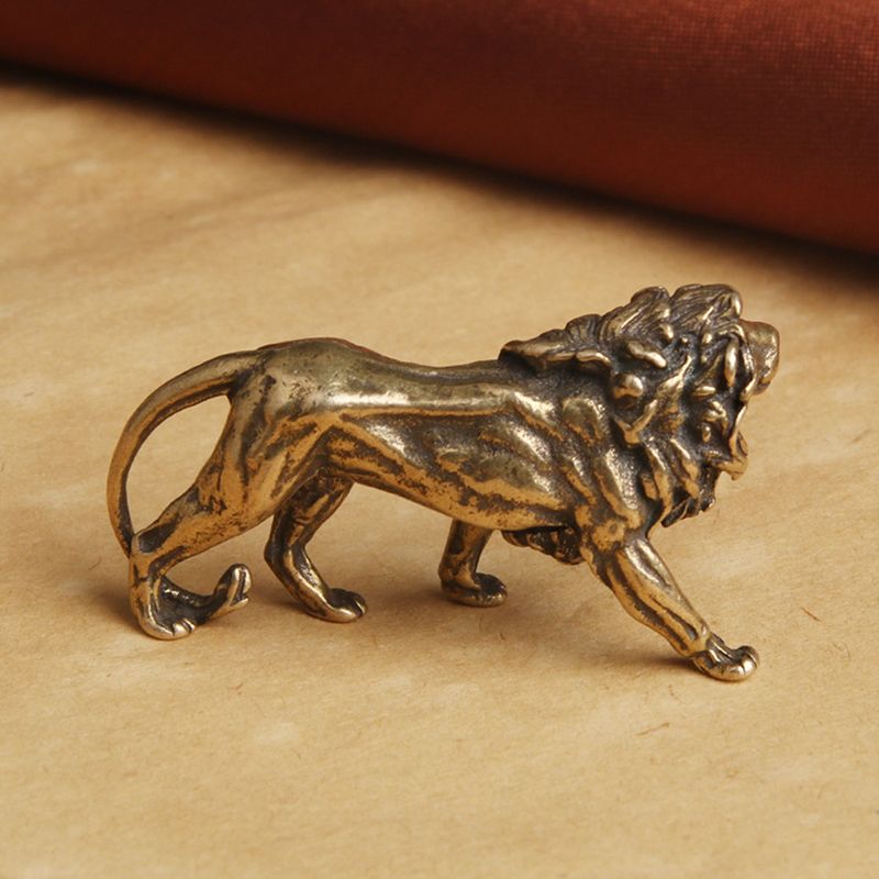 Reines Kupfer, Majestätisch, König Der Löwen, Miniaturen, Figuren, Schreibtischdekoration, Vintage, Messing, Mini, Tier, Statue, Heimdeko, Ornamente, Handwerk_voghion.com