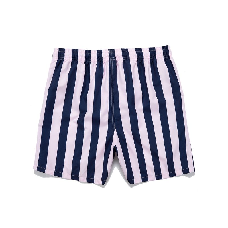 men's shorts with inner triangle mesh back patch pocket striped digital printing beach pants_voghion.com