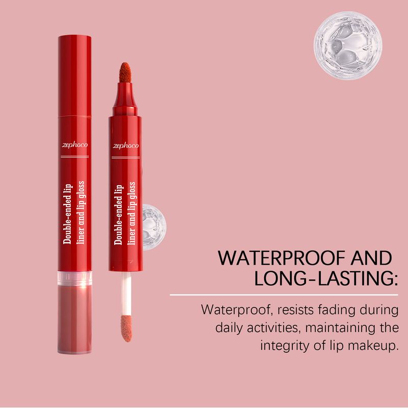 zephoco Orange Red Two-in-One Hydrating Delicate Silky Easy To Apply Makeup Daily Plumping Moisturizing Lip Gloss_voghion.com