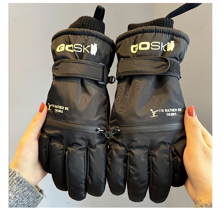 Herren-Skihandschuhe mit Fleecefutter, verdickt, warm, kältebeständig, zum Reiten im Freien, Schneespielen, Elektrofahrrad, Touchscreen, Reißverschlusstasche_voghion.com
