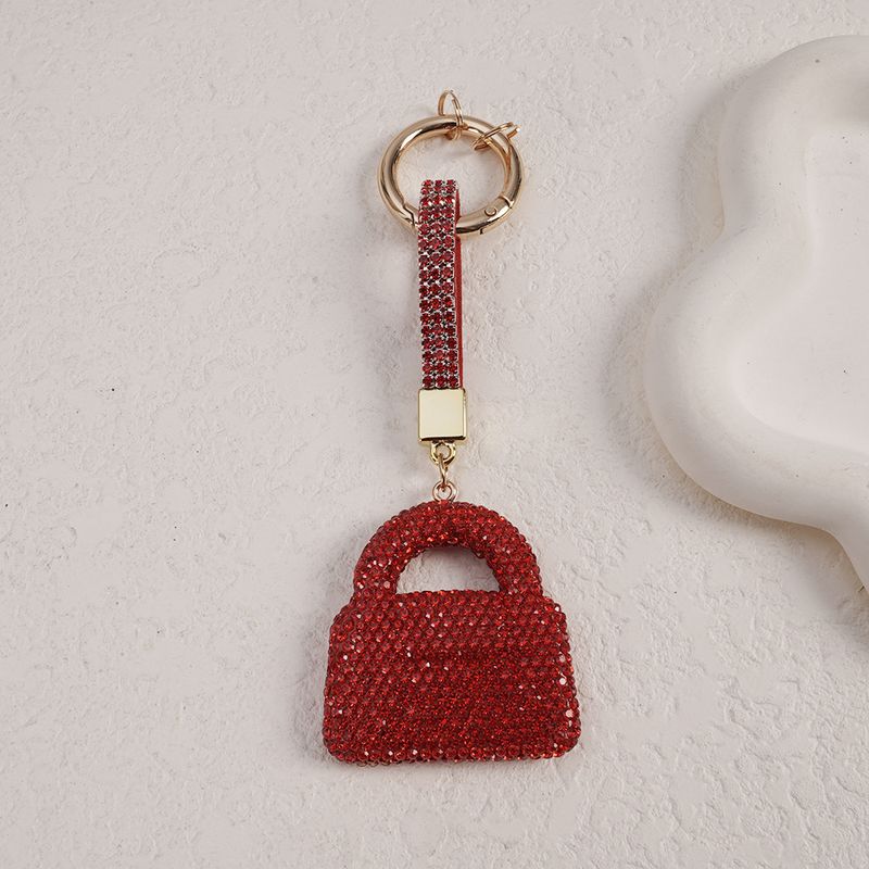 Portachiavi per auto con borsa carina tempestata di diamanti in argilla, ciondolo ornamentale alla moda in 4 colori_voghion.com