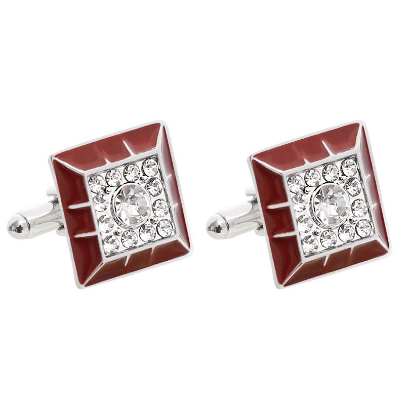 Neue quadratische Diamant-Kristall-Manschettenknöpfe Mode für Herrenhemd_voghion.com