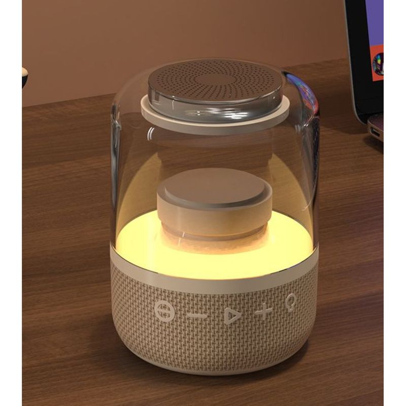 New Glass 3D Surround Wireless Bluetooth Subwoofer High Volume Portable Desktop Colorful Light Speaker_voghion.com