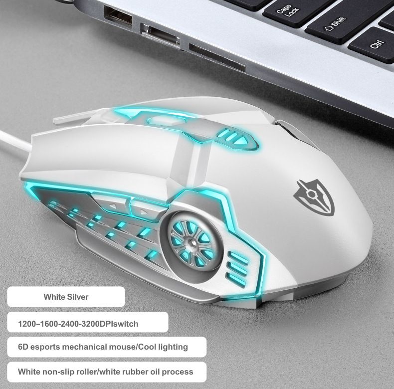 Digitex X7 Kabelgebundene Leuchtmaus USB Home Office Desktop Computer Business Gaming Mechanische Makrodefinition E-Sport_voghion.com