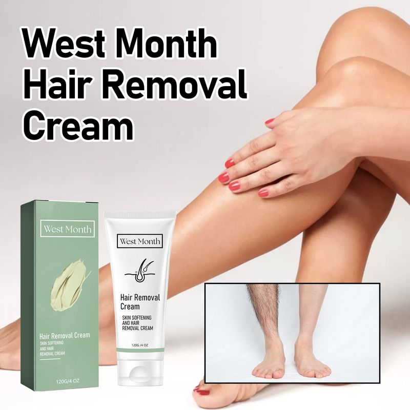 Crema pentru îndepărtarea părului de corp West&Month Îndepărtează ușor părul de pe buzele axilelor de pe tot corpul, fără a irita părul neted_voghion.com
