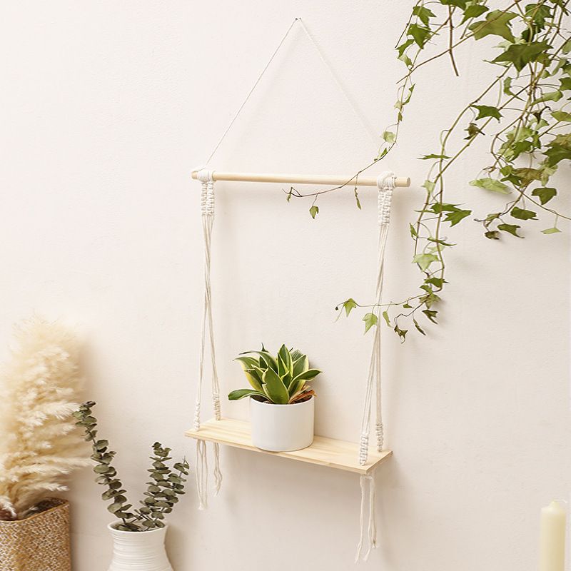 Bohème fait à la main coton corde tissé cadeau pot de fleur support simple maison B & B chambre décoration pendentif_voghion.com