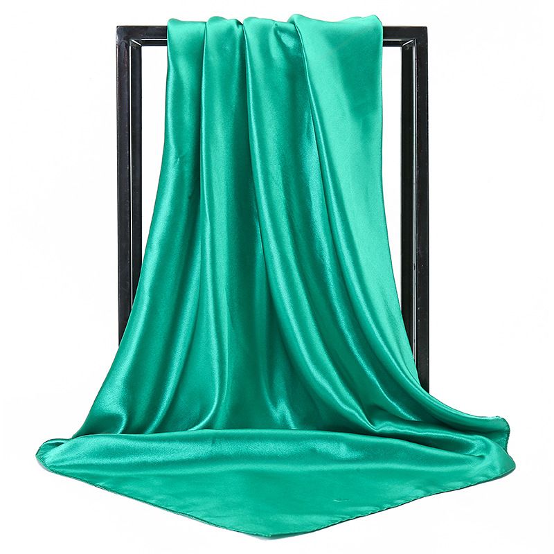 Neue Satin frauen Reine Farbe Kopftuch Seide Einfarbig 90 Satin Professionelle Stewardess Quadrat Schal Yw102_voghion.com