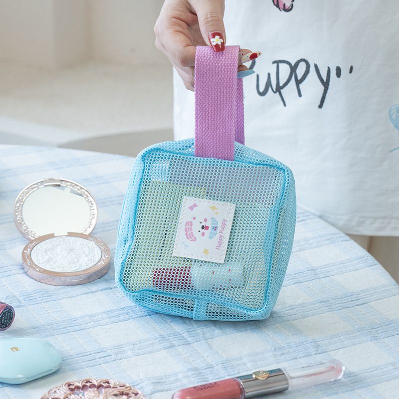 Transparent Mesh Handheld Card Holder Small Bag Zipper Pouch For Storing Coins, Change, ID Cards, Bank Cards_voghion.com