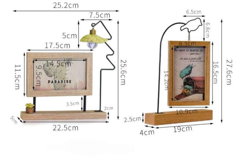 Radošs Nordic Frame 6 collu collu divpusējs dzelzs mājas dekorēšanas ornaments, 3D mākslas foto statīvs_voghion.com