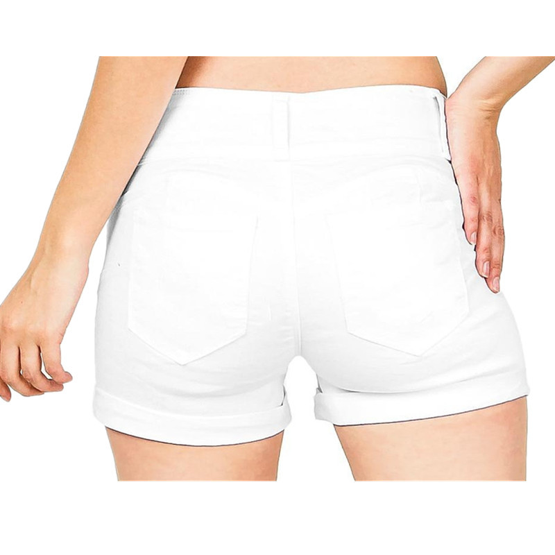 Damkläder Ny stil 5 Färg 6 Storlek Midja Denim Elastisk färg Tyg Shorts Hot Pants_voghion.com