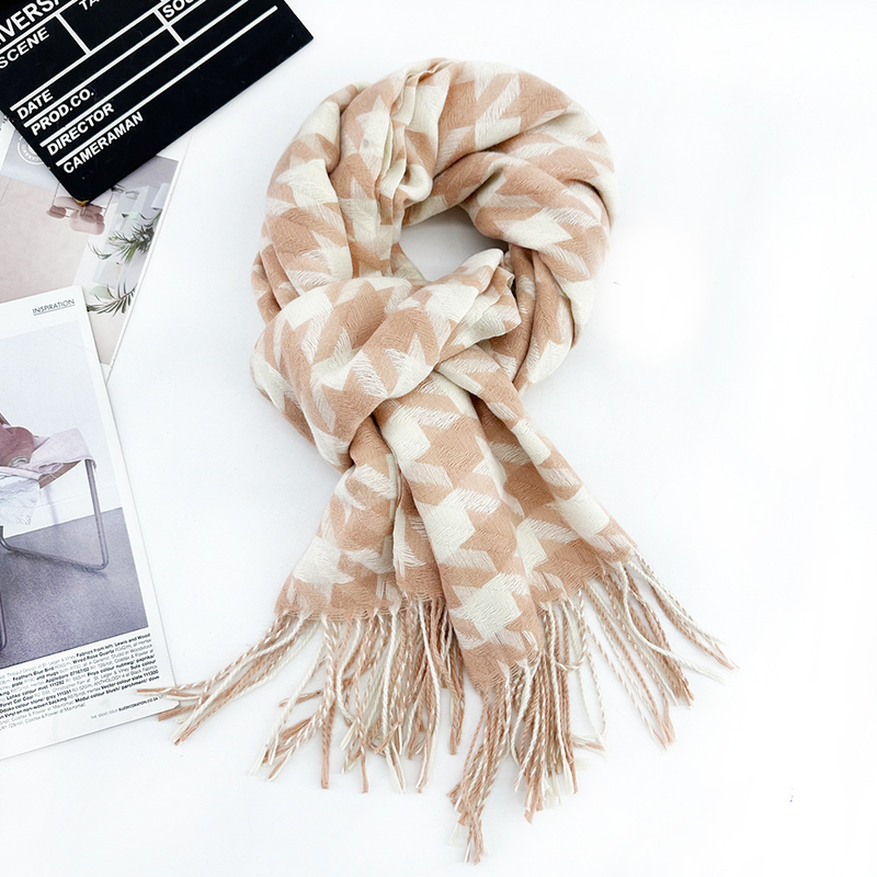 Explosive Designermodelle, Temperament, Trend, Pendler, lässig, Damen, britischer Stil, tausend Vögel, Gitterquaste, warme Herbst- und Winterschals, Schal_voghion.com