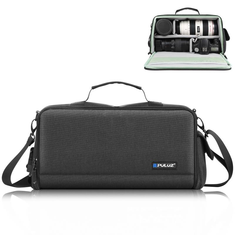 Draagbare camera crossbody schoudertas digitale opslag lens tas (zwart)_voghion.com