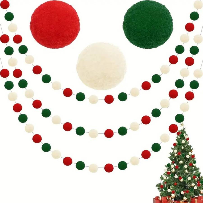 1 stück weihnachtskugel string urlaub partei Weihnachten rot weiß grün farbige ball dekoration home shop dekoration_voghion.com