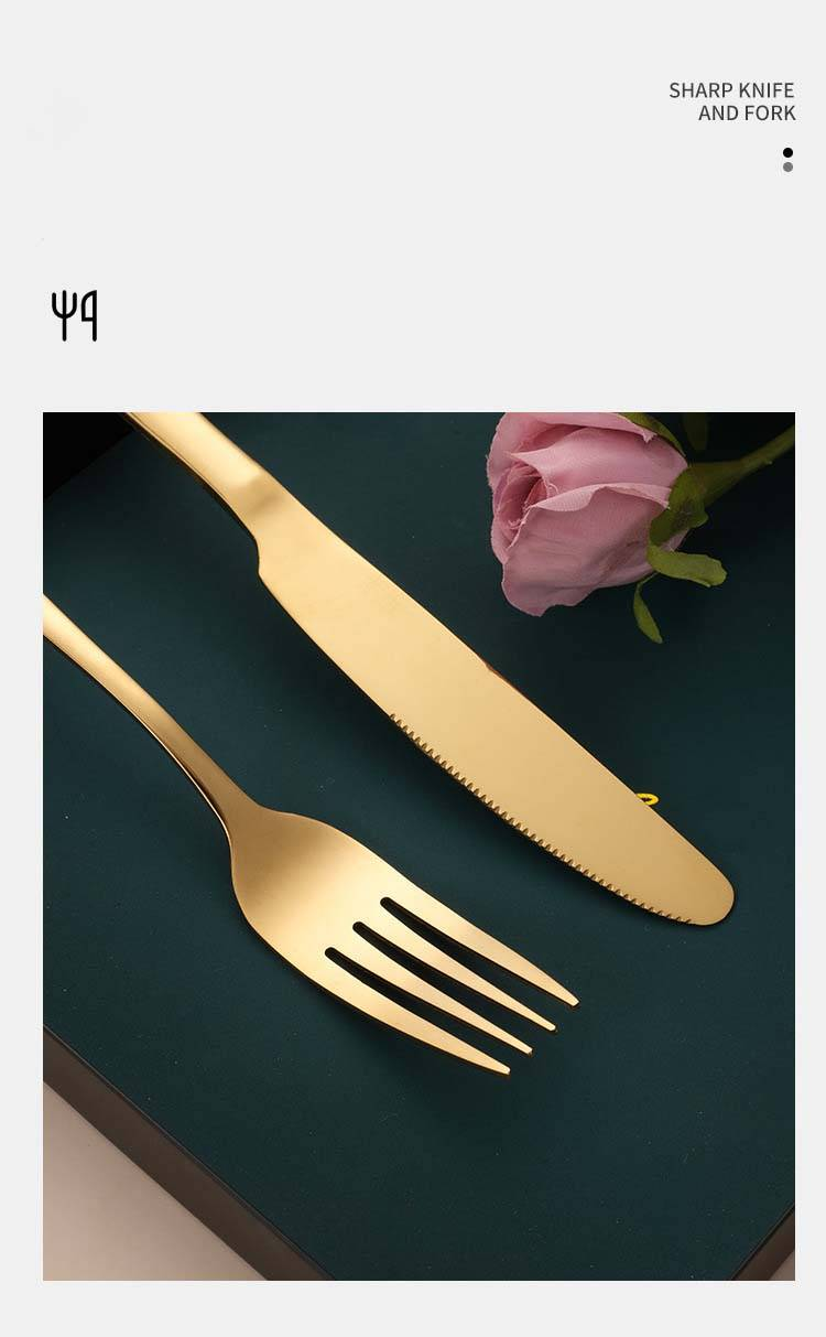 Besteckset aus Edelstahl für Ostern, tragbar, kreativ, Western-Besteck, Messer, Gabel, Löffel und Strohhalm, Kombinationsgeschenk_voghion.com