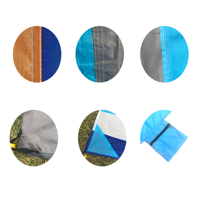 Outdoor Camping Waterproof Convenient Foldable Portable Picnic Mat Moisture Proof Mat Polyester Plaid Pocket Beach Mat_voghion.com