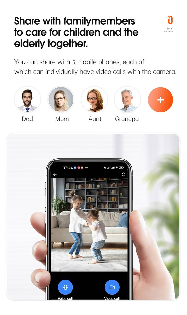 Smart Surveillance Camera With Visual Two-way Video Call, One-touch Call, Screen-equipped Home Baby Monitor_voghion.com