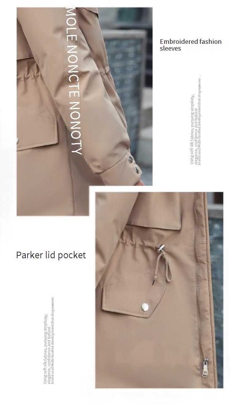 Women's Detachable Rabbit Fur Lined Parka Coat With Embroidered Lettering And Hooded Design For Winter_voghion.com
