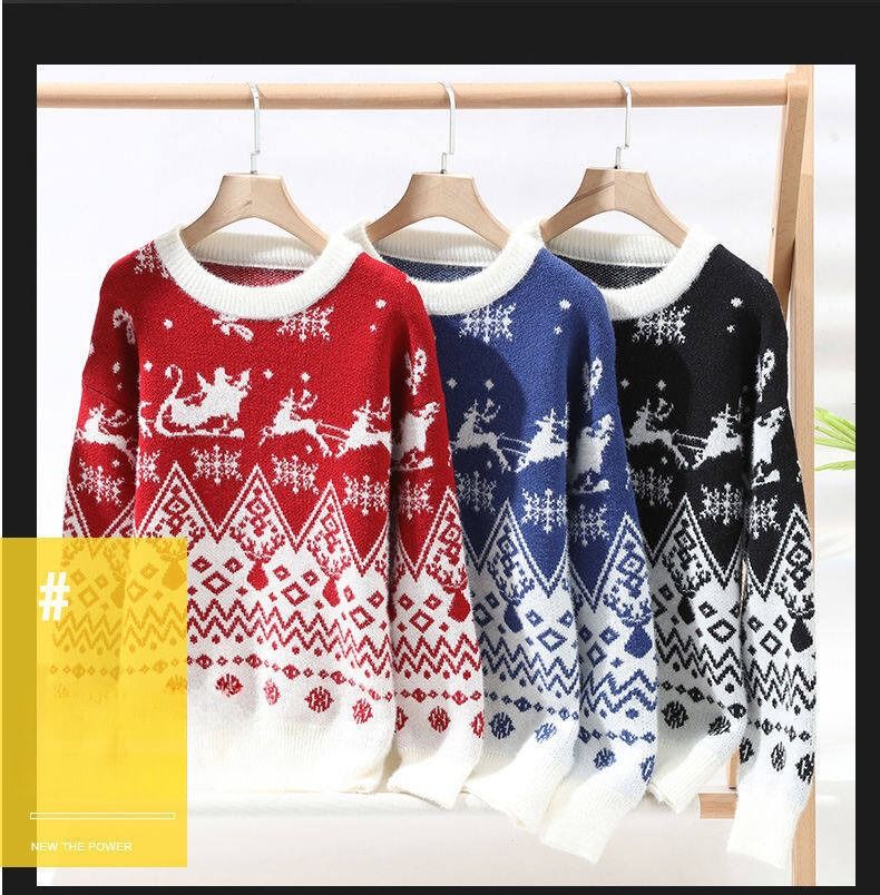 Men’s Casual Knit Sweater – Long Sleeve Crewneck Pullover, Loose Fit, Wrinkle-Resistant (M-4XL, Black/Red/Blue, Machine Washable)_voghion.com